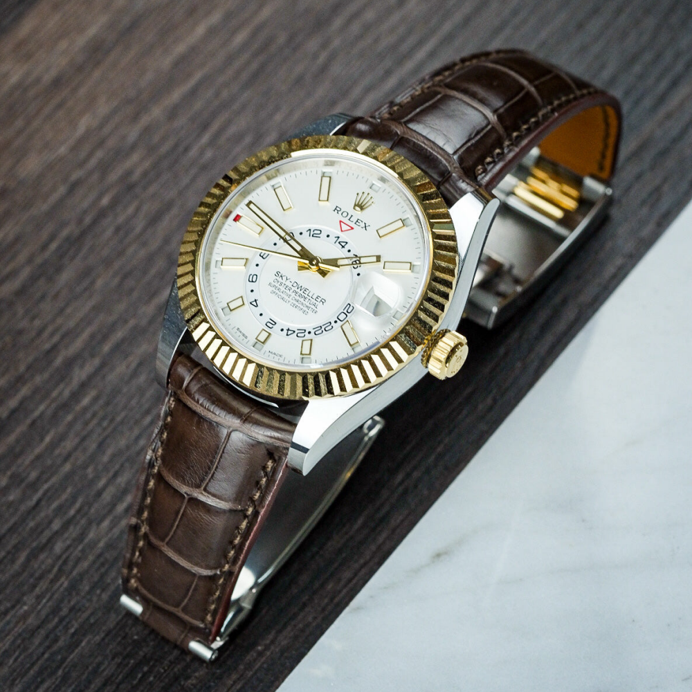Alligator Leather Strap for Rolex Sky-Dweller