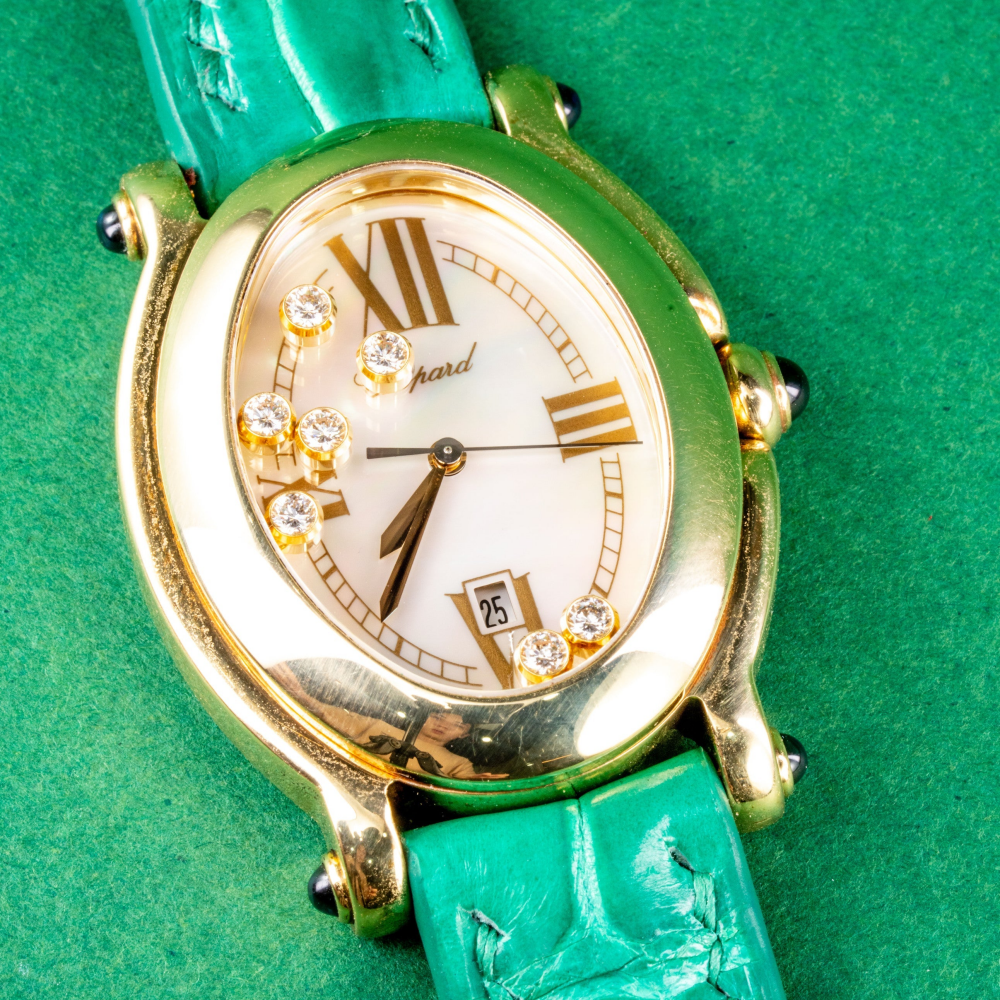Alligator Leather Strap for Chopard Happy Sport Oval