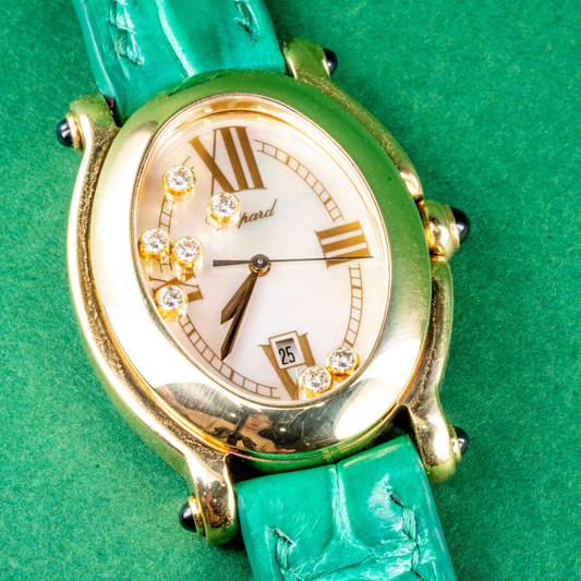Alligator Leather Strap for Chopard Happy Sport Oval