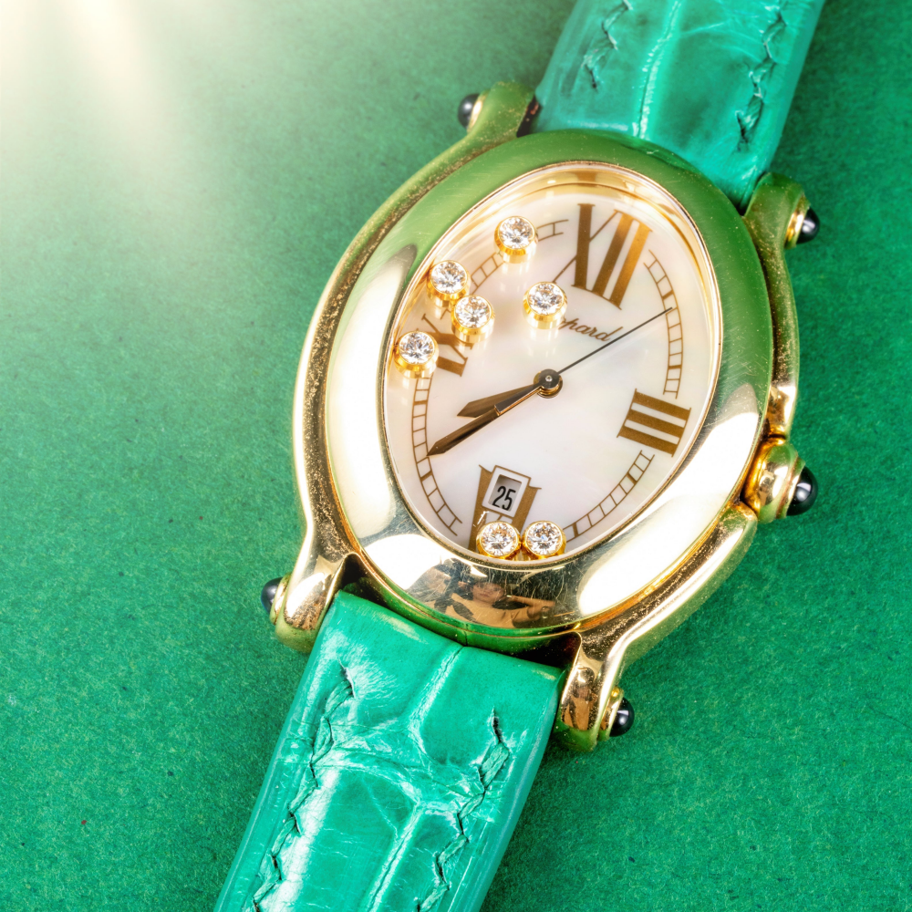 Alligator Leather Strap for Chopard Happy Sport Oval