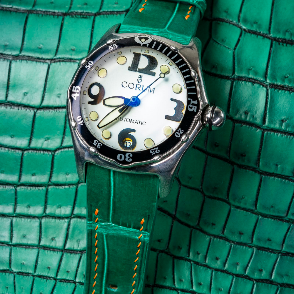 Alligator Leather Strap for Corum Bubble
