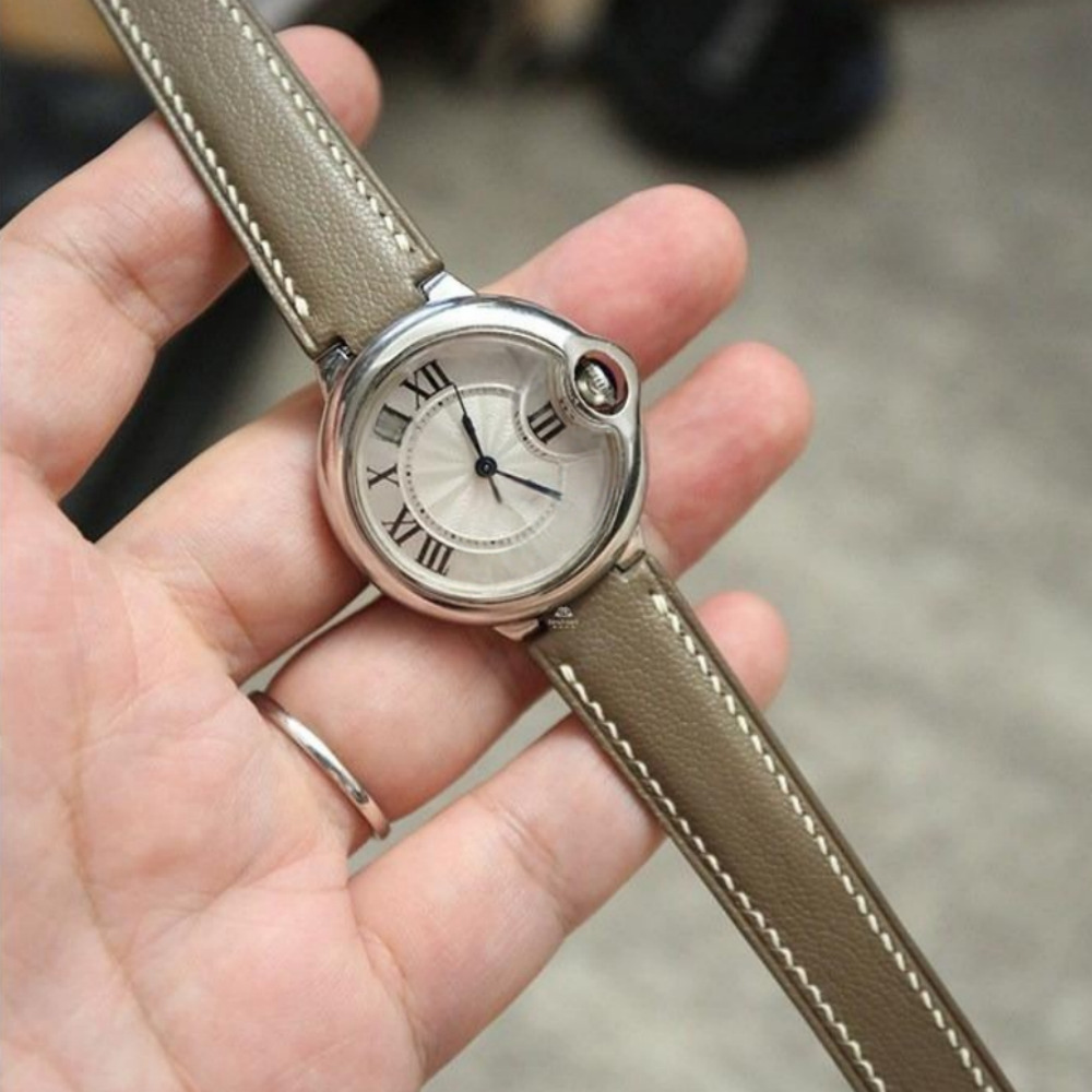 Chevre Leather Strap for Cartier Ballon Bleu