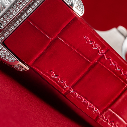 Alligator Leather Strap for Cartier Santos 100 Push Button Clasp