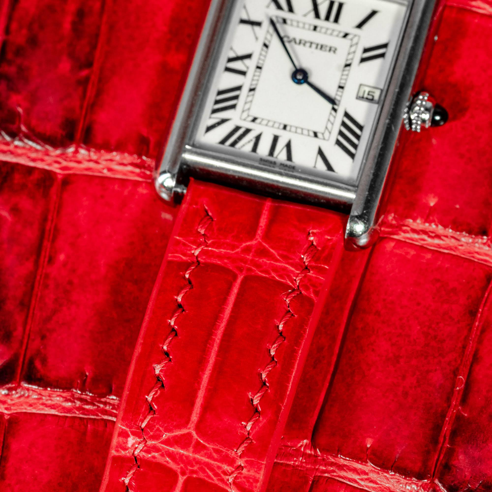 Alligator Leather Strap for Cartier Tank