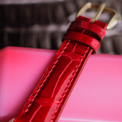 Alligator Leather Strap for Franck Muller Platinum Rotor