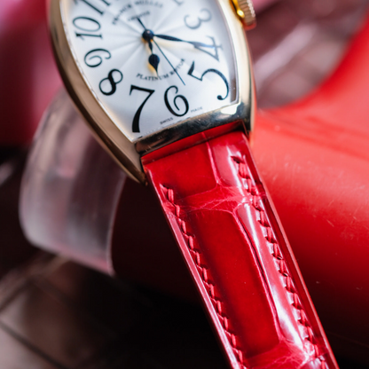 Alligator Leather Strap for Franck Muller Platinum Rotor