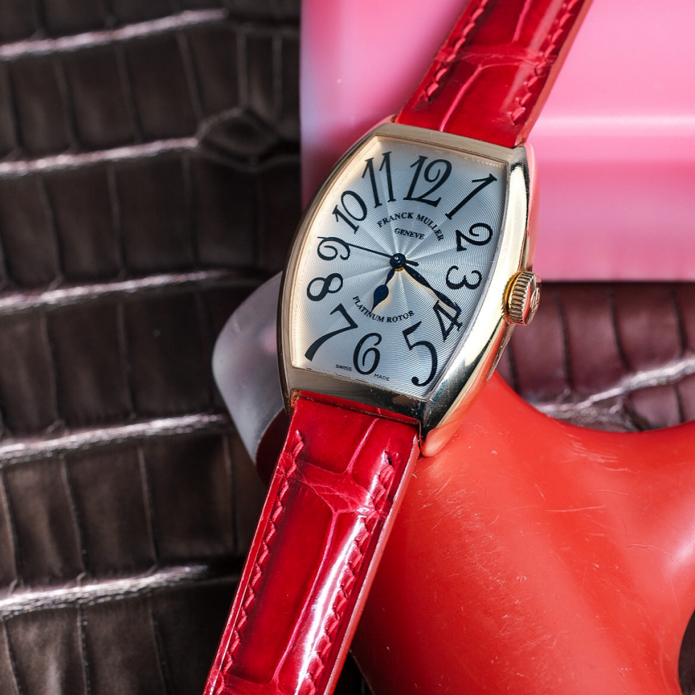 Alligator Leather Strap for Franck Muller Platinum Rotor