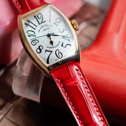 Alligator Leather Strap for Franck Muller Platinum Rotor