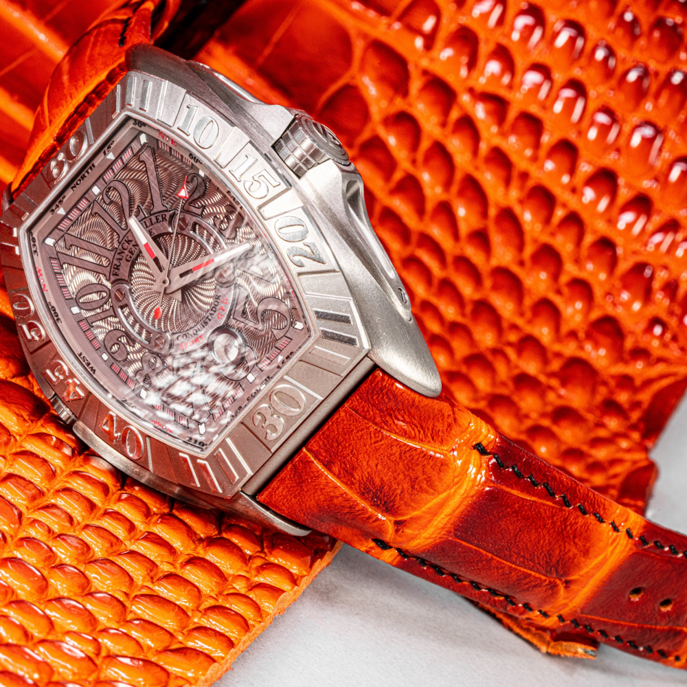 Alligator Leather Strap for Franck Muller Long Island