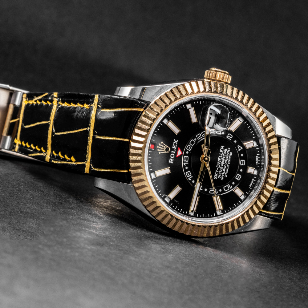 Alligator Leather Strap for Rolex Sky-Dweller