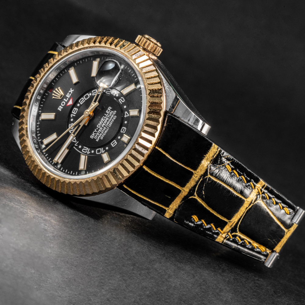 Alligator Leather Strap for Rolex Sky-Dweller