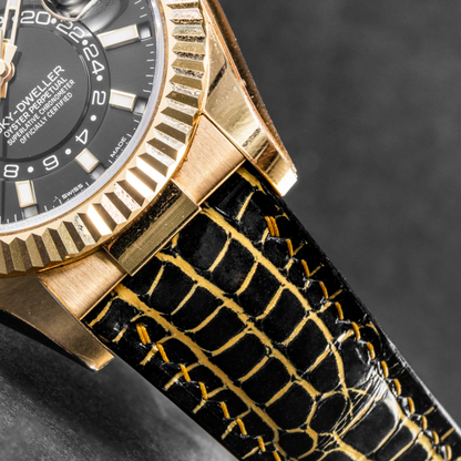Alligator Leather Strap for Rolex Sky-Dweller