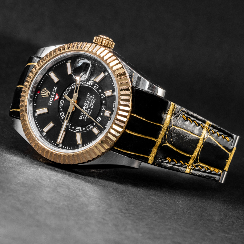 Alligator Leather Strap for Rolex Sky-Dweller