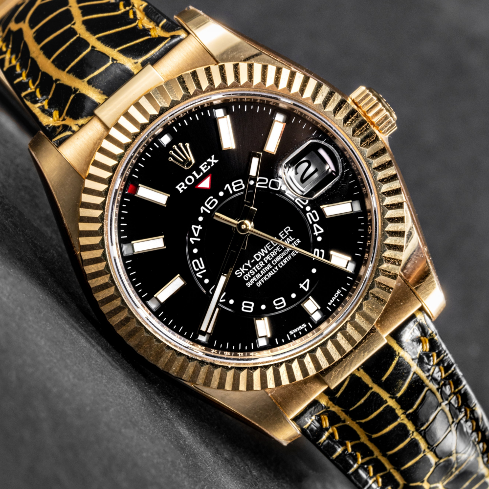 Alligator Leather Strap for Rolex Sky-Dweller
