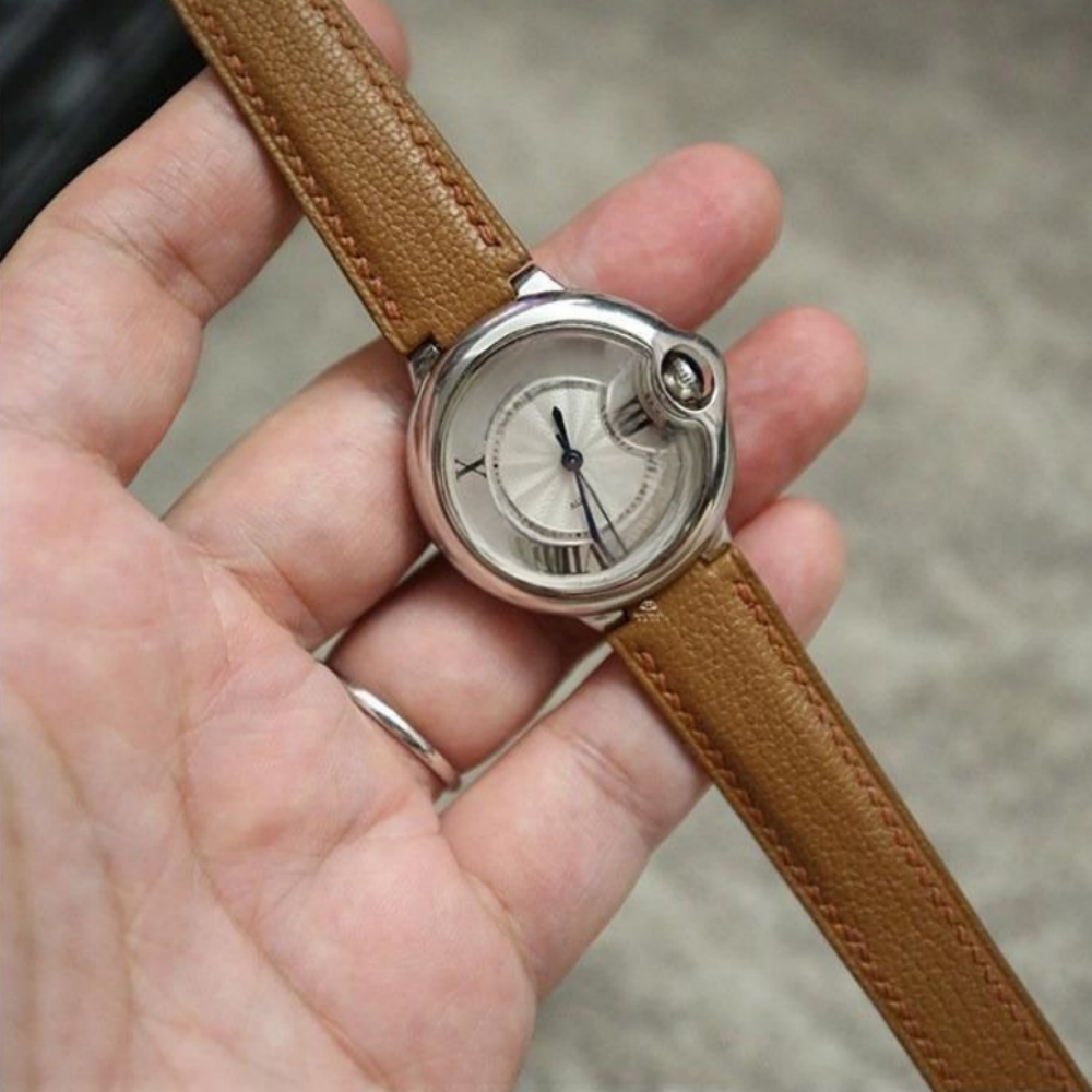 Chevre Leather Strap for Cartier Ballon Bleu