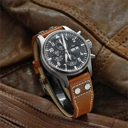Riveted Nappa Leather Strap for IWC