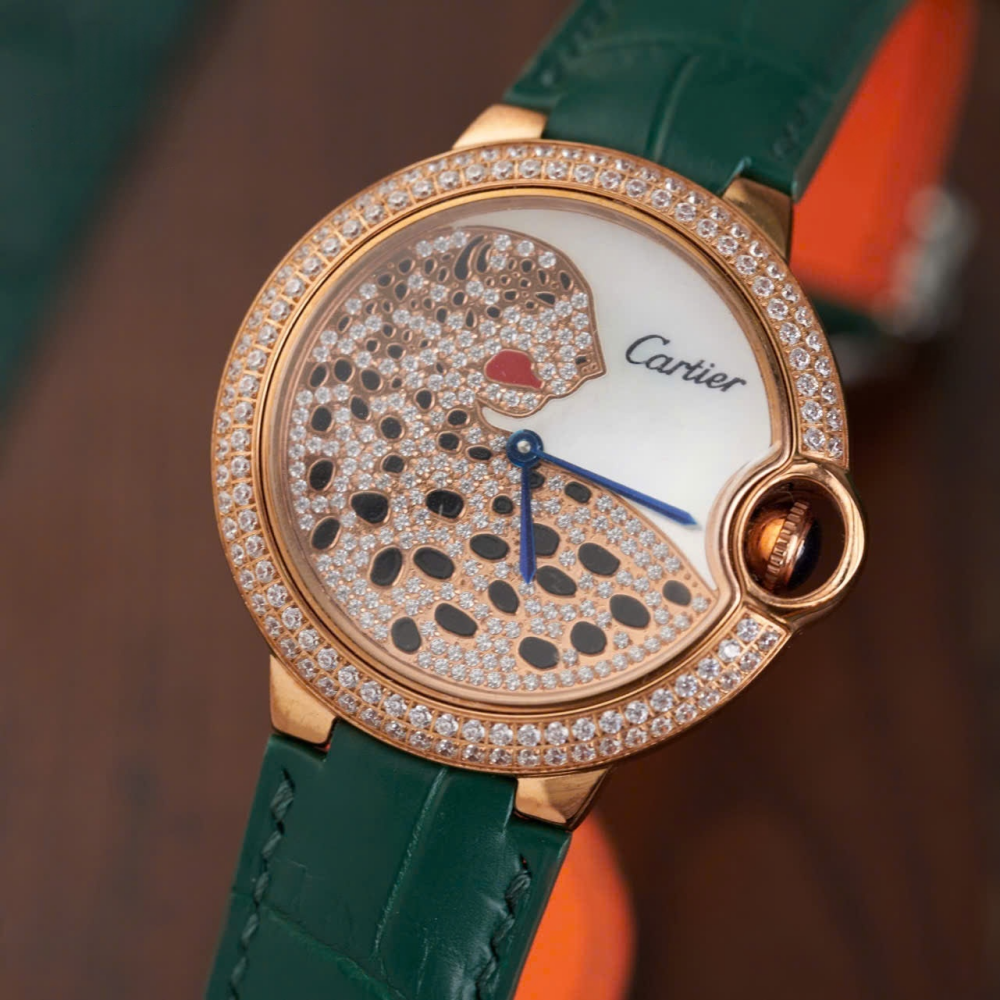 Cartier Ballon Bleu Alligator Watch Leather Strap – Push Button Clasp