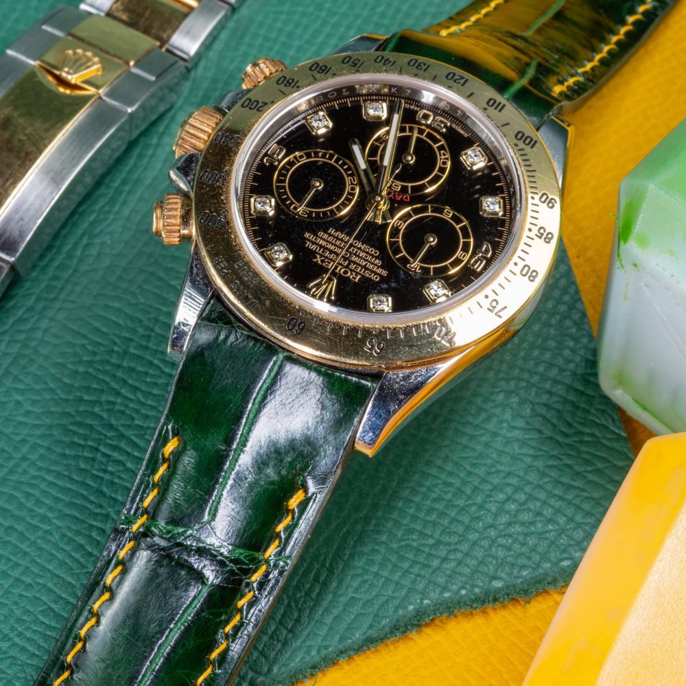 Rolex Daytona Alligator Leather Strap – Deployant Clasp Compatible