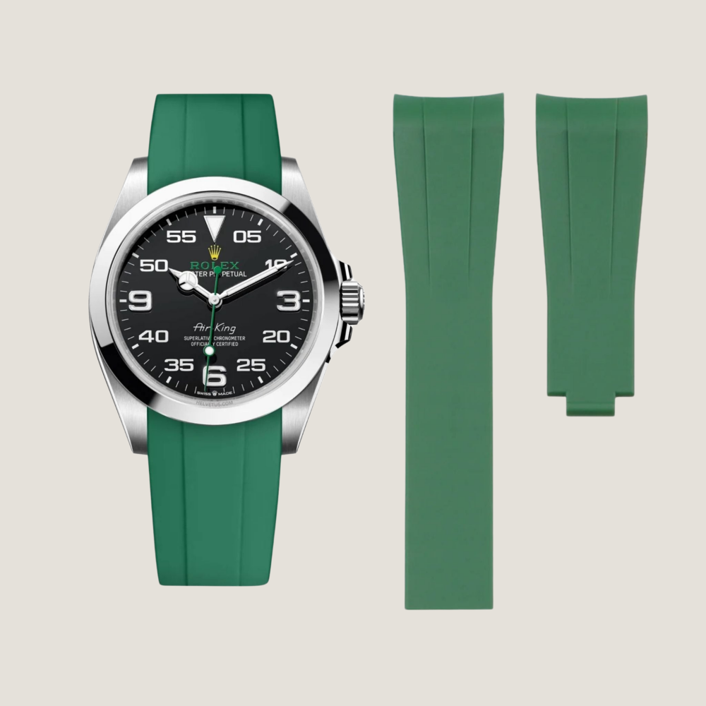 FKM Rubber Strap for Rolex Air-King Deployant Clasp