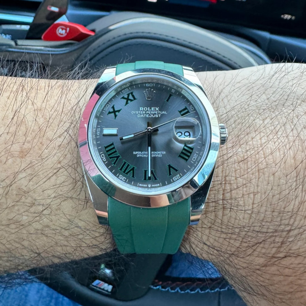 FKM Rubber Strap for Rolex Datejust Deployant Clasp