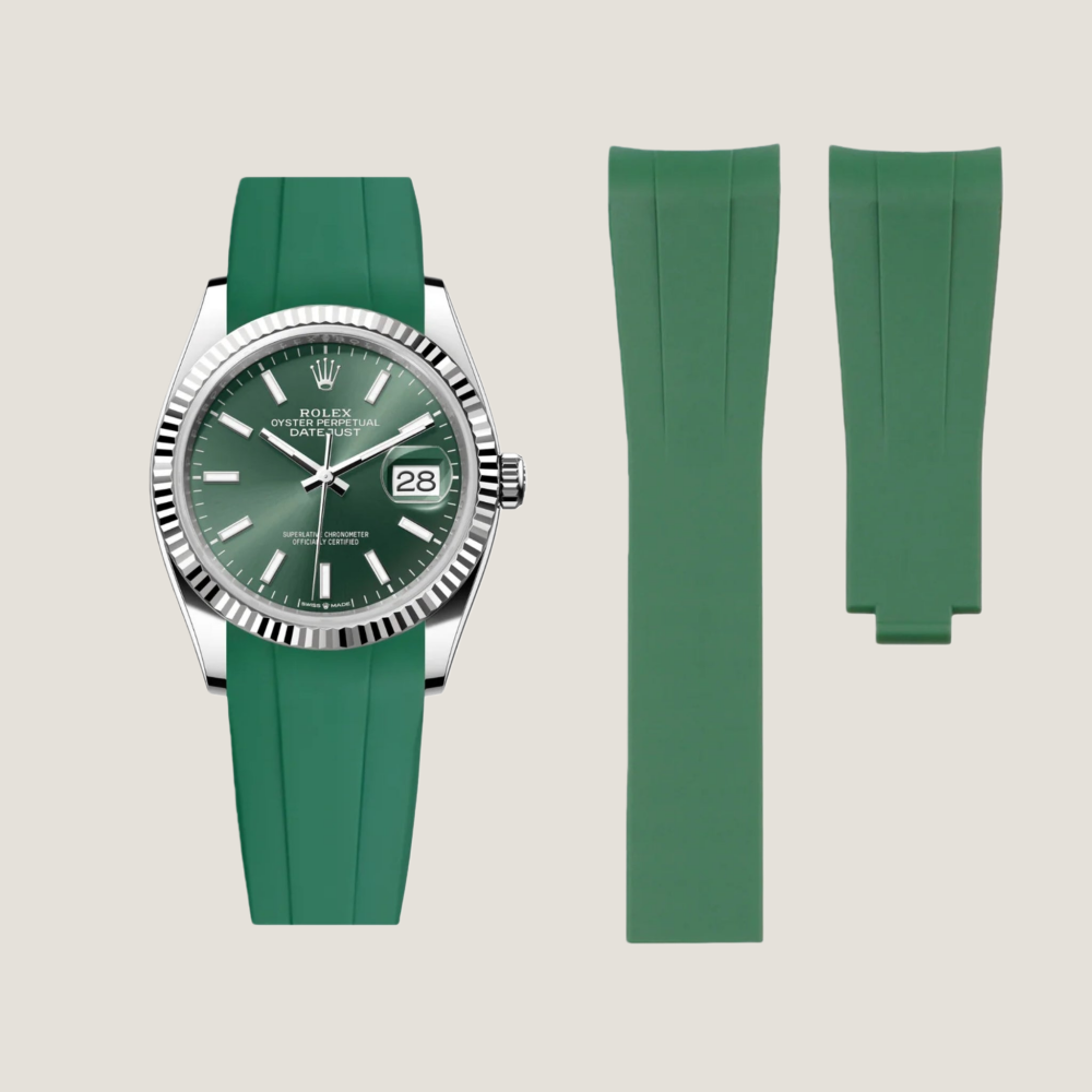 FKM Rubber Strap for Rolex Datejust Deployant Clasp