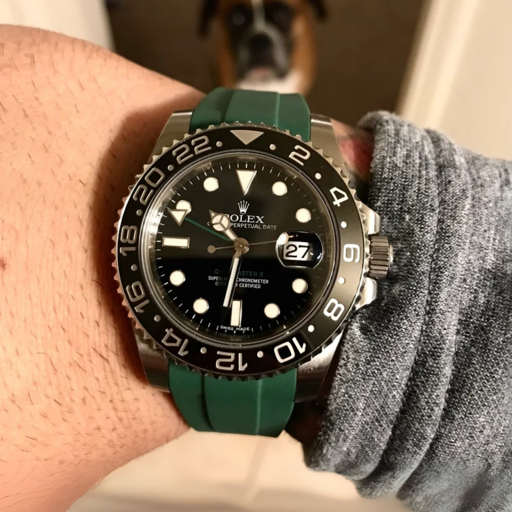 FKM Rubber Strap for Rolex GMT-Master II Tang Buckle