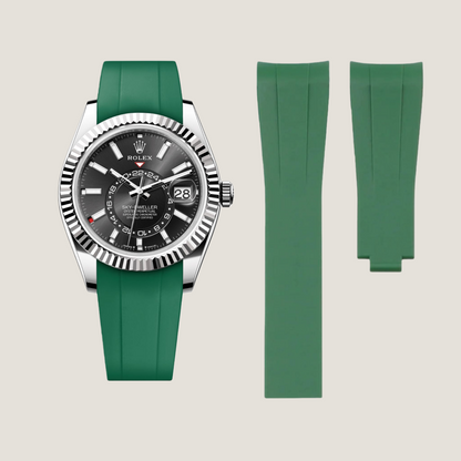 FKM Rubber Strap for Rolex Sky-Dweller Deployant Clasp
