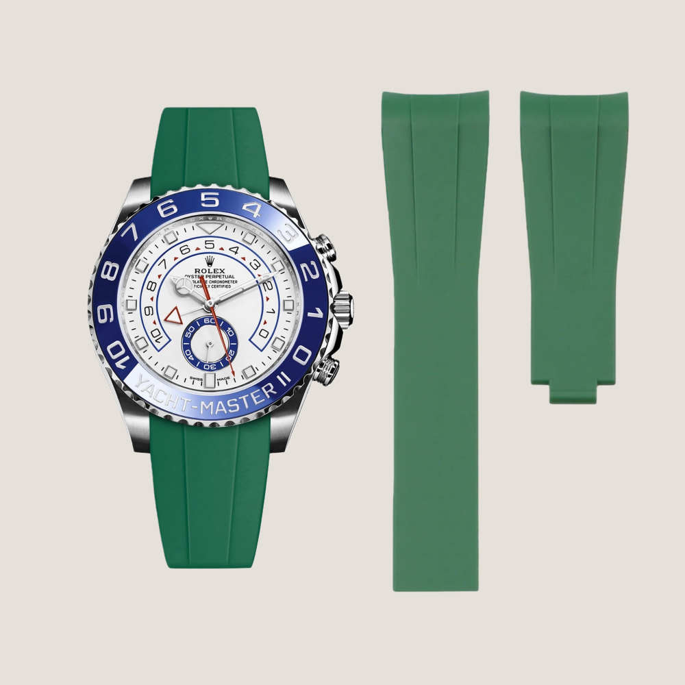 FKM Rubber Strap for Rolex Yacht-Master II Deployant Clasp