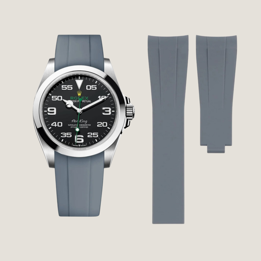 FKM Rubber Strap for Rolex Air-King Deployant Clasp