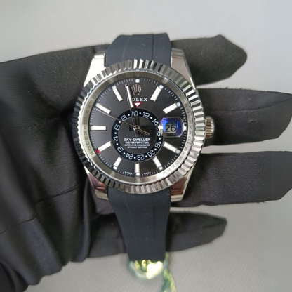 FKM Rubber Strap for Rolex Sky-Dweller Deployant Clasp