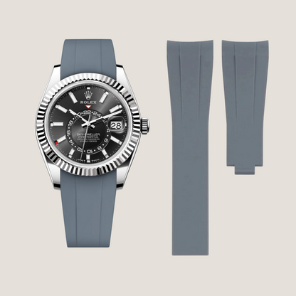 FKM Rubber Strap for Rolex Sky-Dweller Deployant Clasp