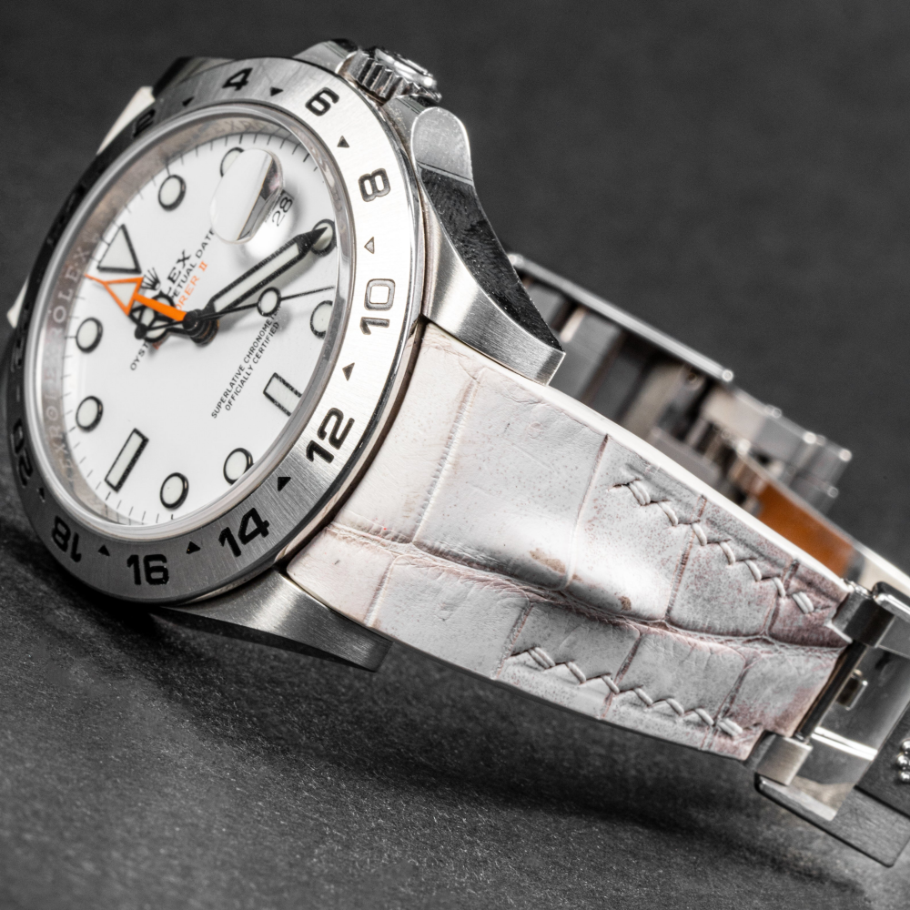 Alligator Leather Strap for Rolex Explorer II