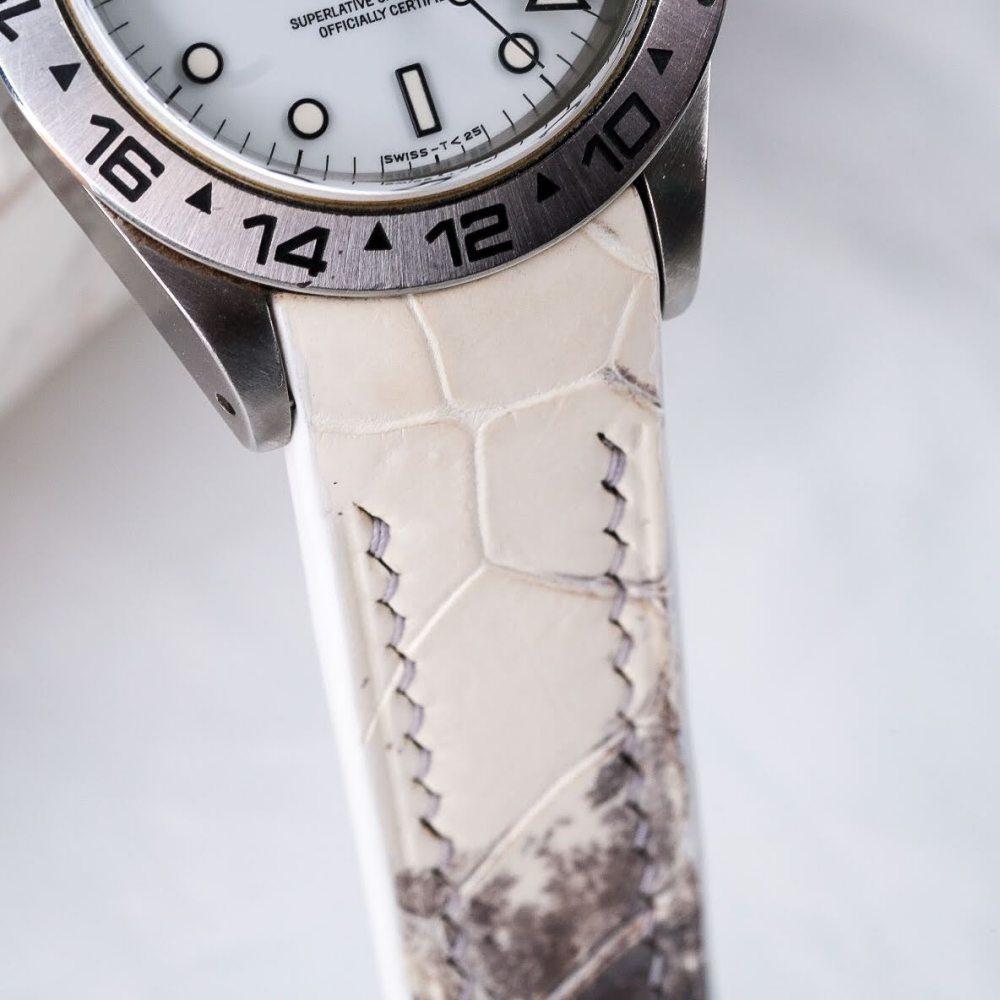 Alligator Leather Strap for Rolex Explorer II