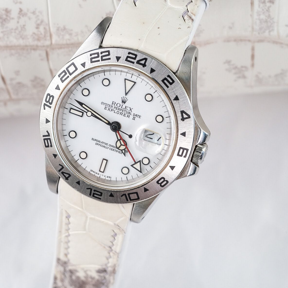 Alligator Leather Strap for Rolex Explorer II