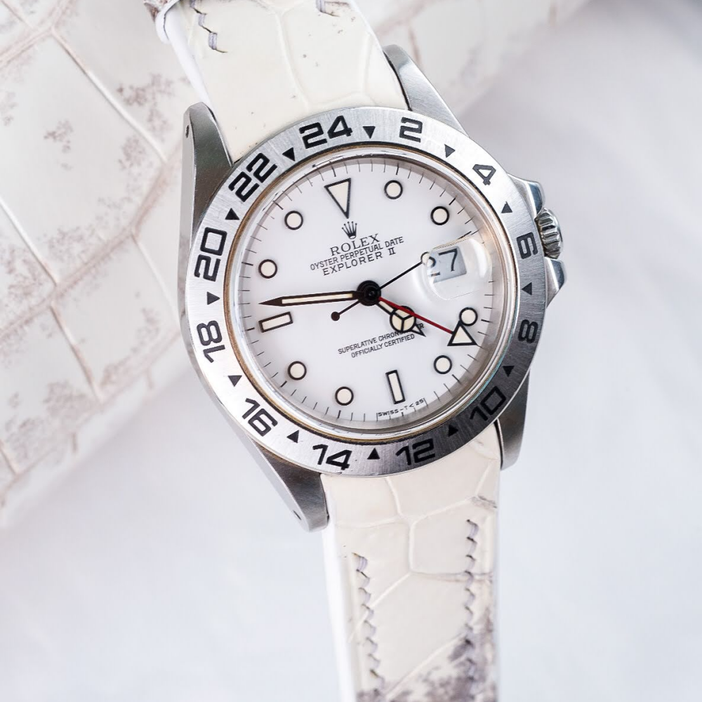 Alligator Leather Strap for Rolex Explorer II