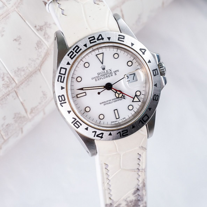 Alligator Leather Strap for Rolex Explorer II