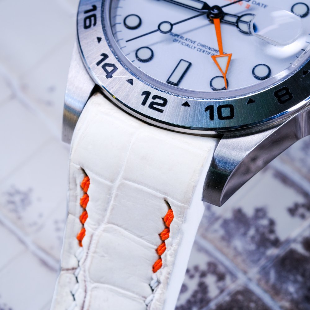 Alligator Leather Strap for Rolex Explorer II
