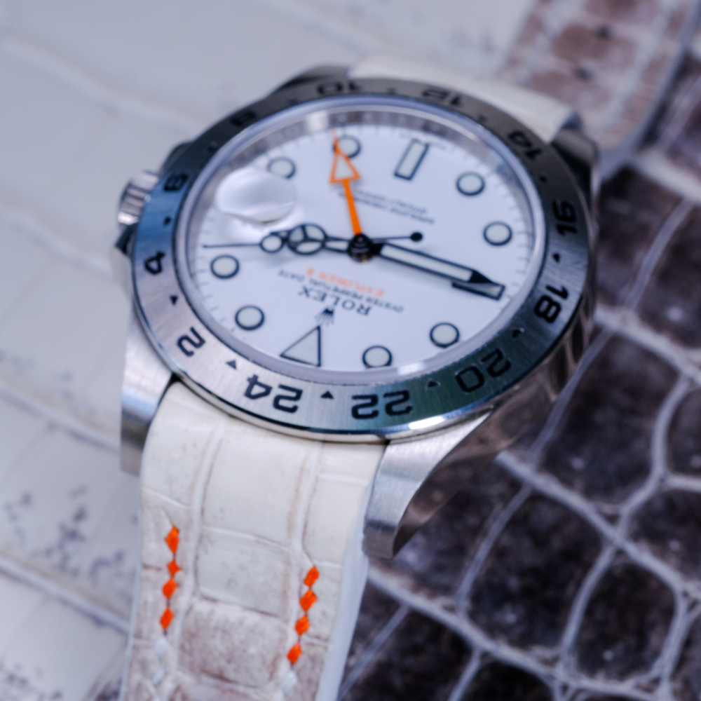Alligator Leather Strap for Rolex Explorer II