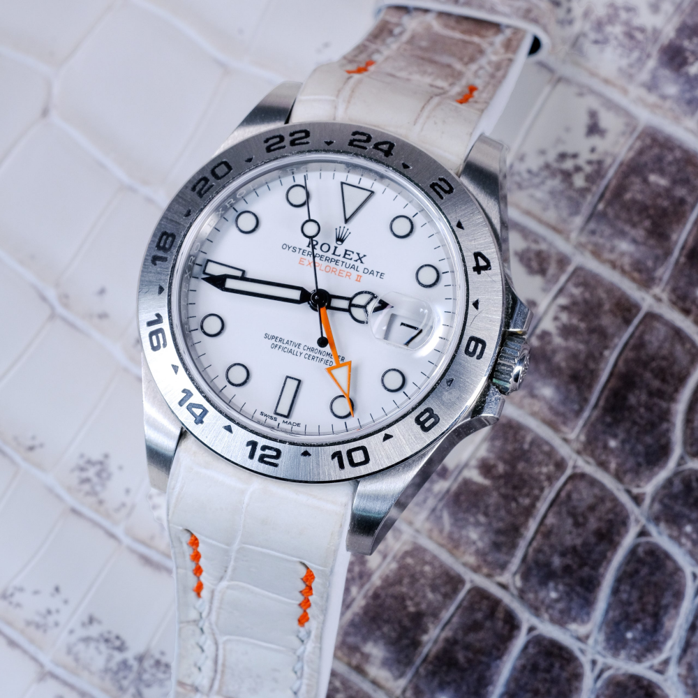Alligator Leather Strap for Rolex Explorer II
