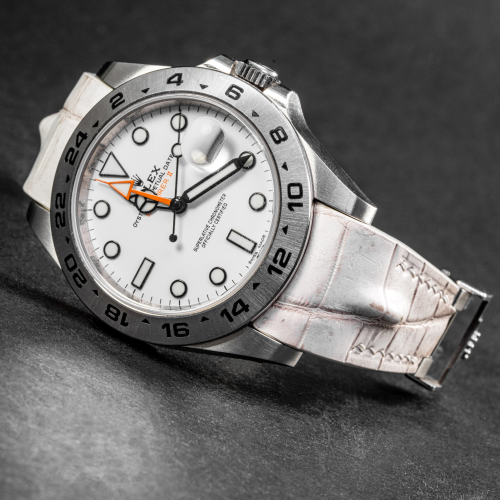 Alligator Leather Strap for Rolex Explorer II