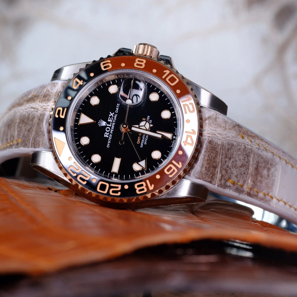 Alligator Leather Strap for Rolex GMT-Master II