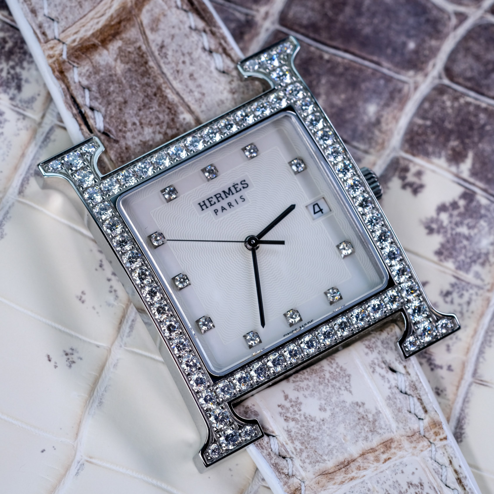 Alligator Leather Strap for Hermes Watch
