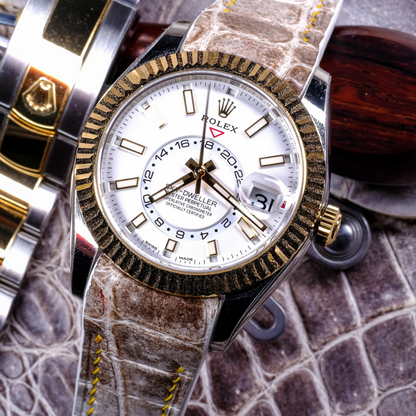 Alligator Leather Strap for Rolex Sky-Dweller