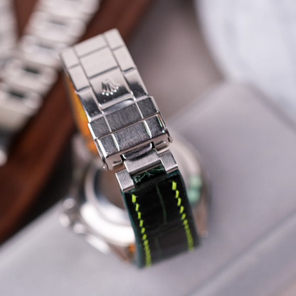 Alligator Leather Strap for Rolex Submariner Deployant Clasp