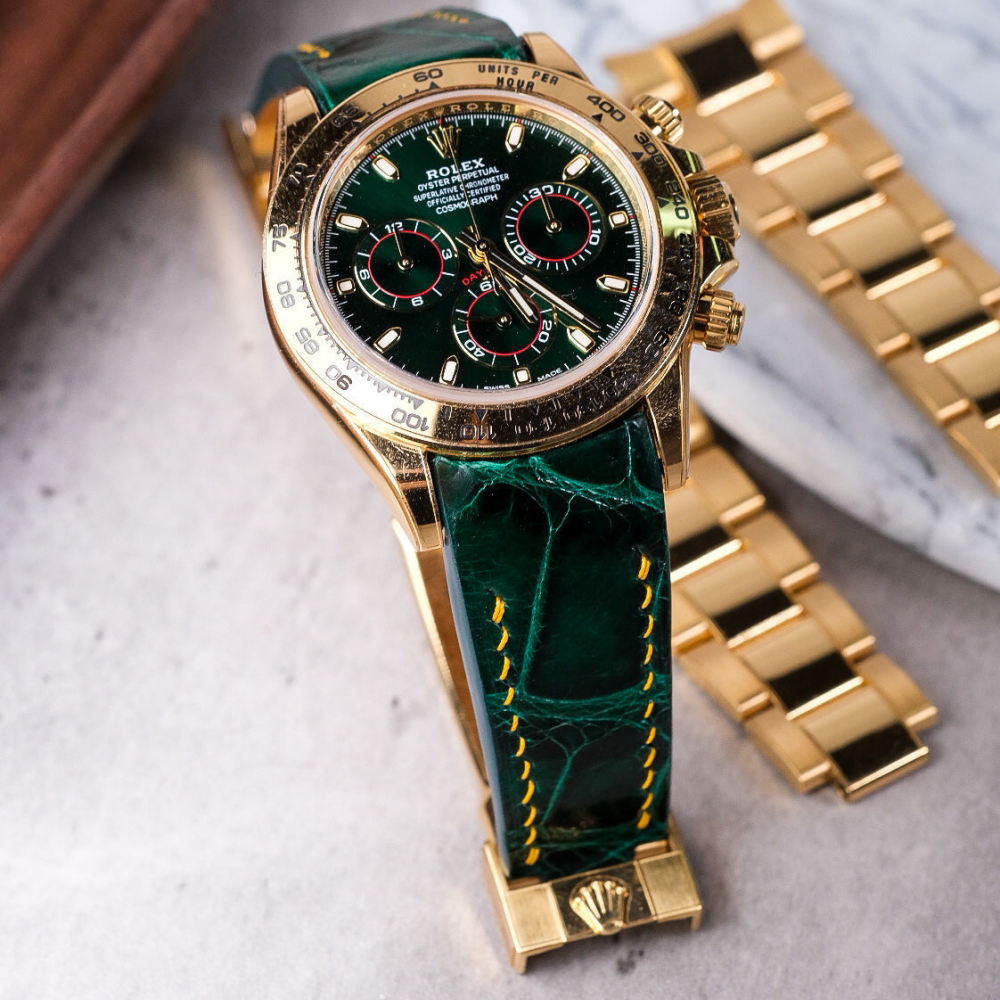 Rolex Daytona Alligator Leather Strap – Deployant Clasp Compatible