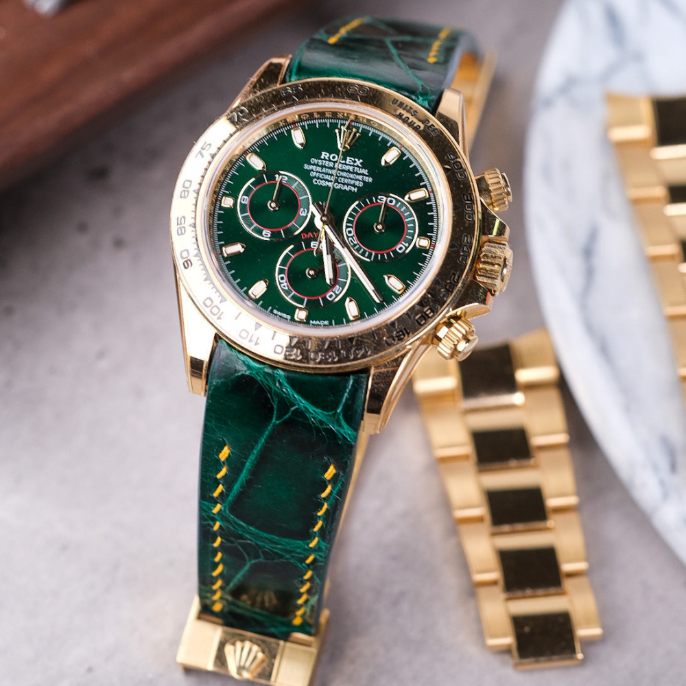 Rolex Daytona Alligator Leather Strap – Deployant Clasp Compatible