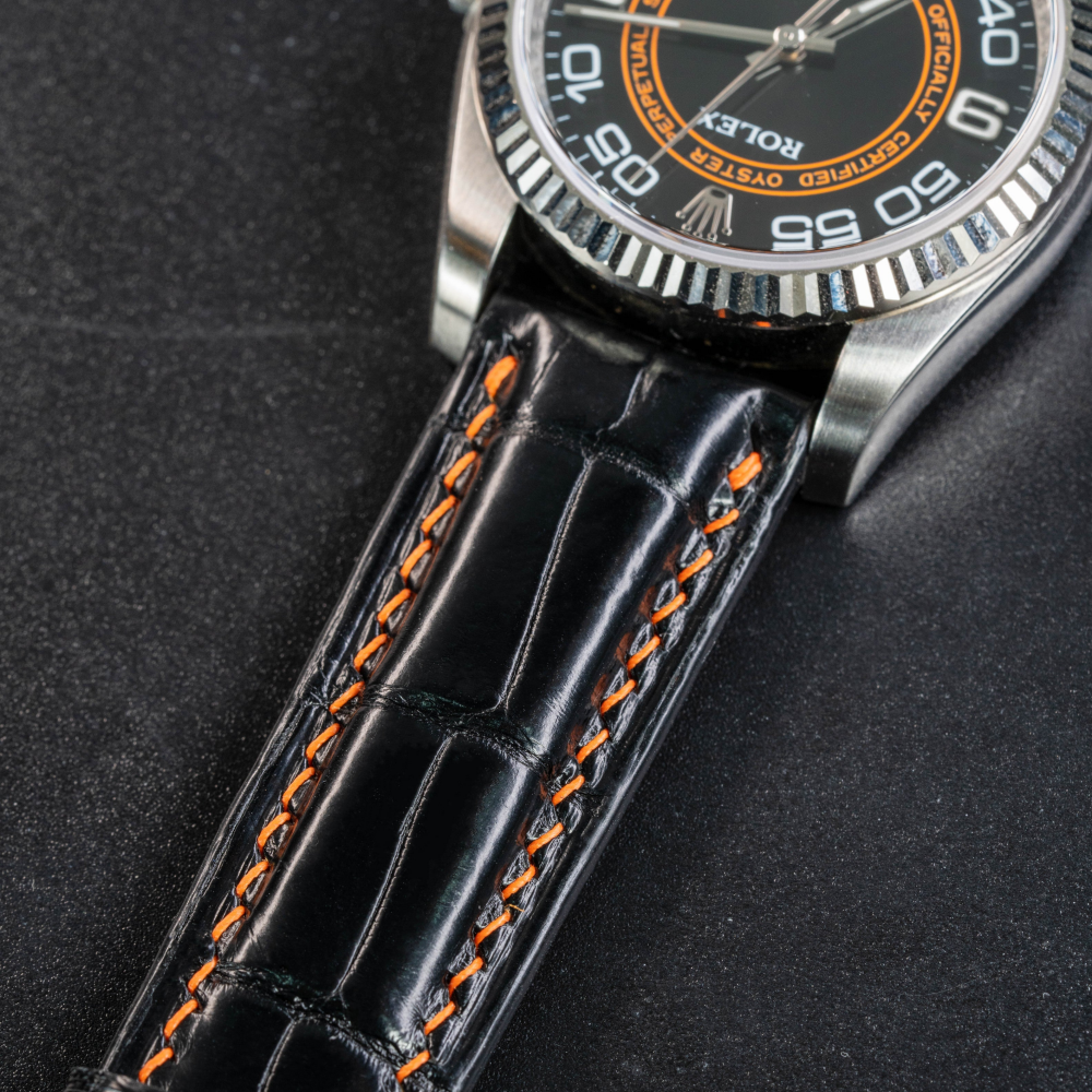 Alligator Leather Strap for Rolex Oyster Perpetual