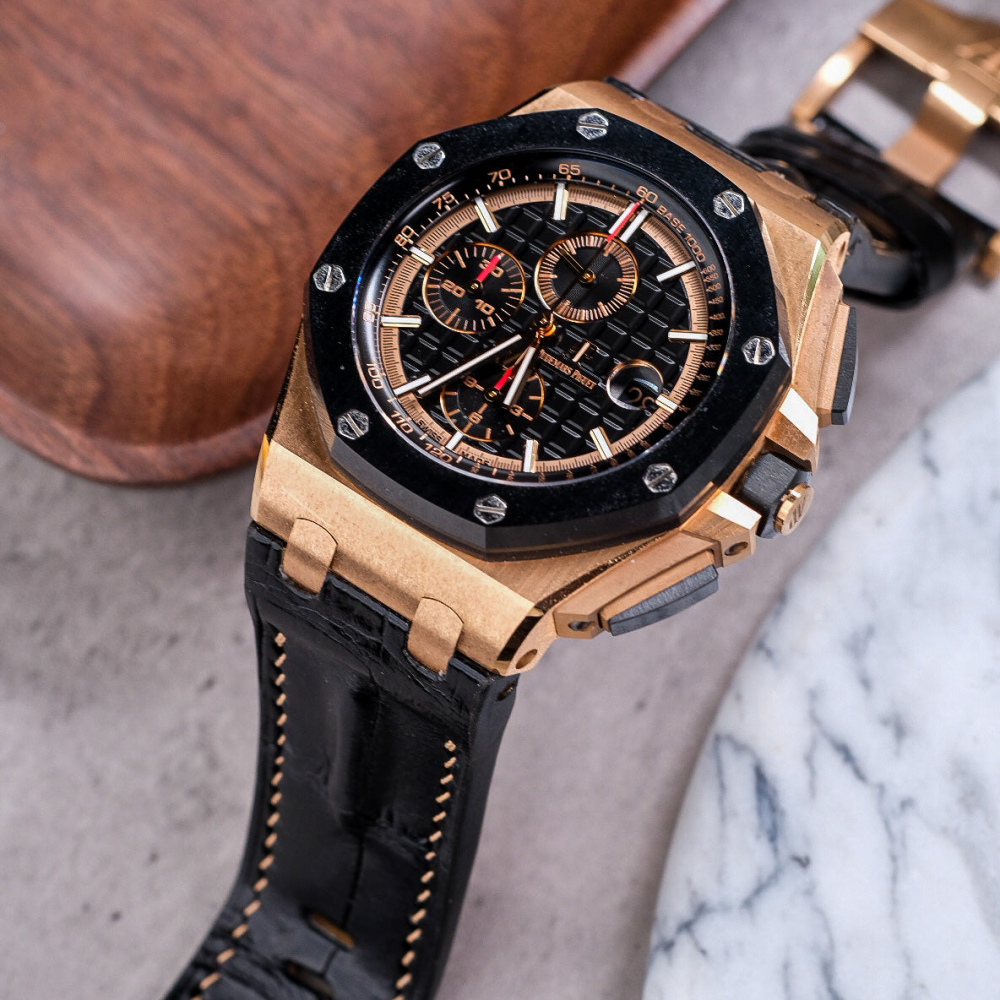 Alligator Leather Strap for AP Royal Oak Offshore 44mm