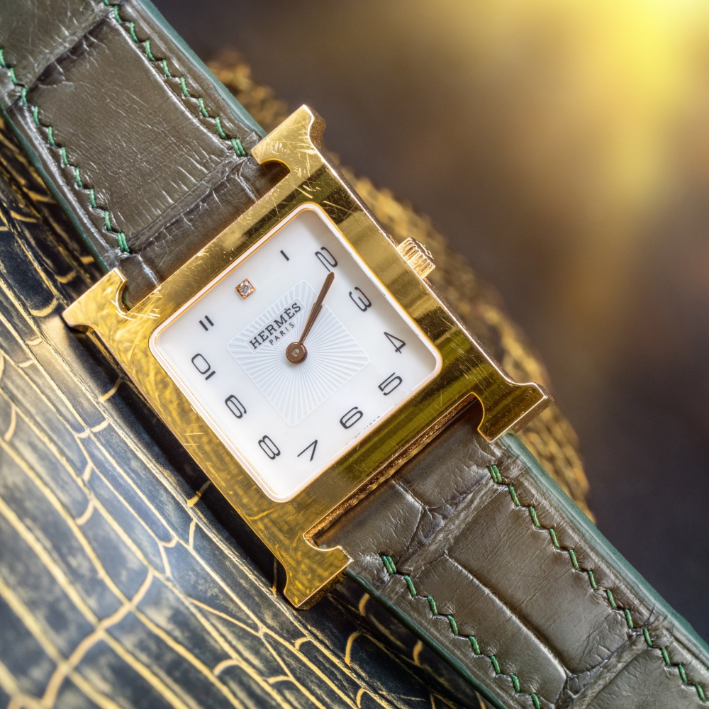 Alligator Leather Strap for Hermes Watch