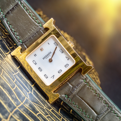 Alligator Leather Strap for Hermes Watch